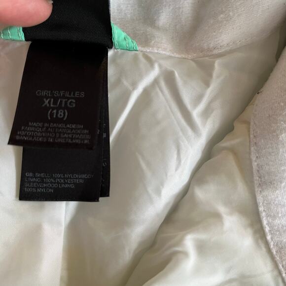 The North Face Girls Resolve Hooded Rain Jacket Mint Green Zip Sz XL (18) Spring - Picture 12 of 16